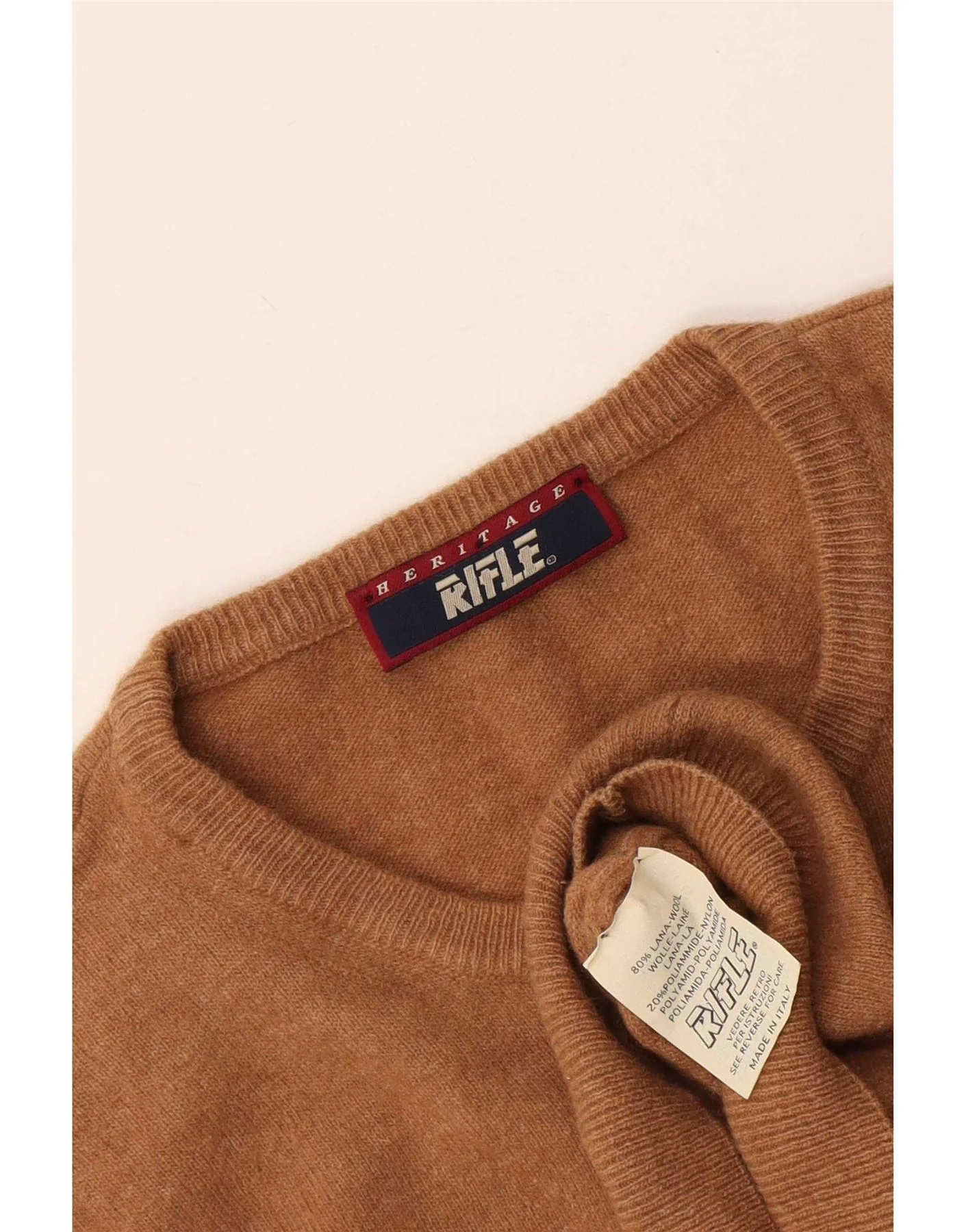 Rifle Womens Heritage Vest Tank Top UK 12 Medium Brown Wool - Image 3