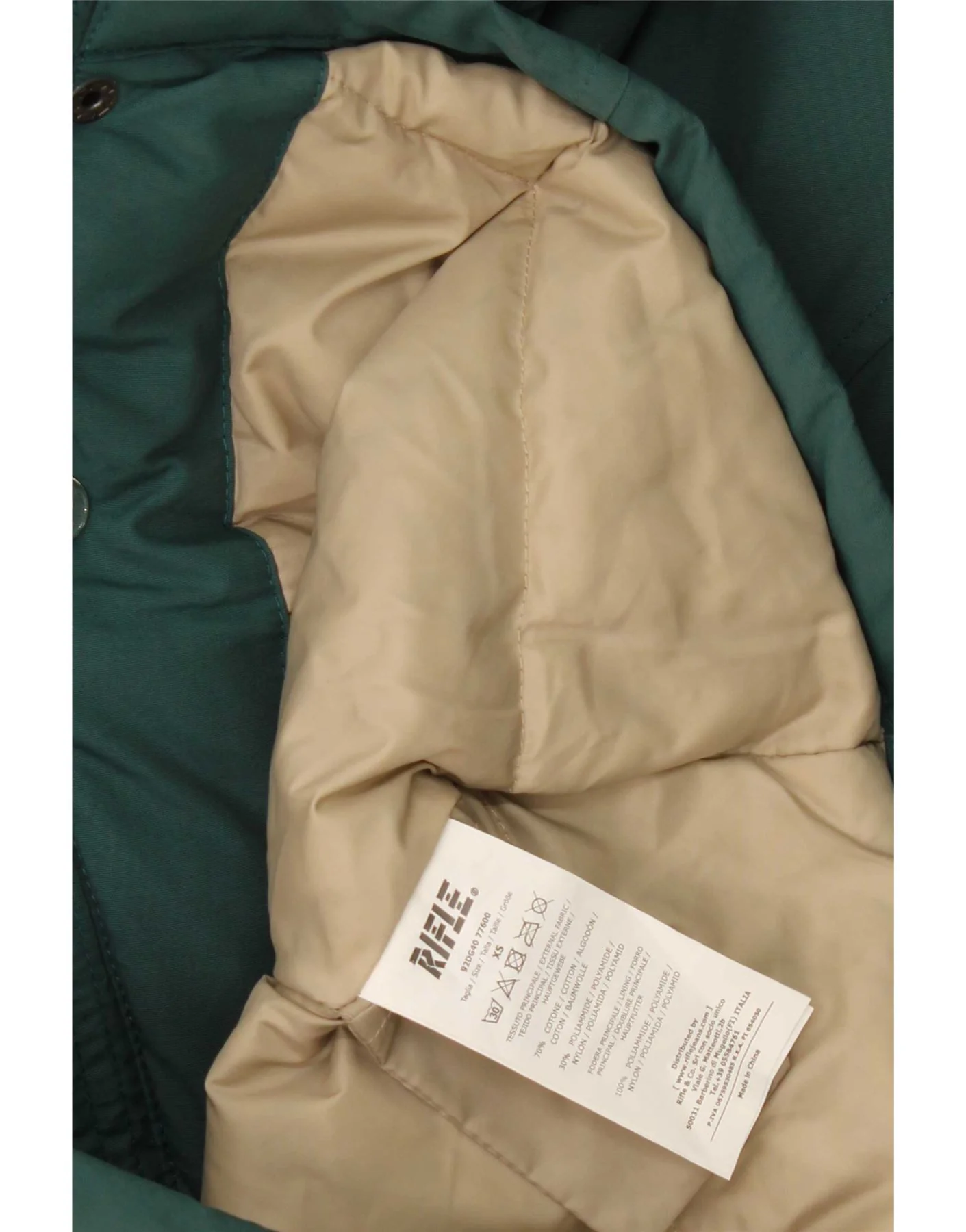 Rifle Womens Hooded Loose Fit Padded Jacket UK 6 XS Green Cotton - Image 3