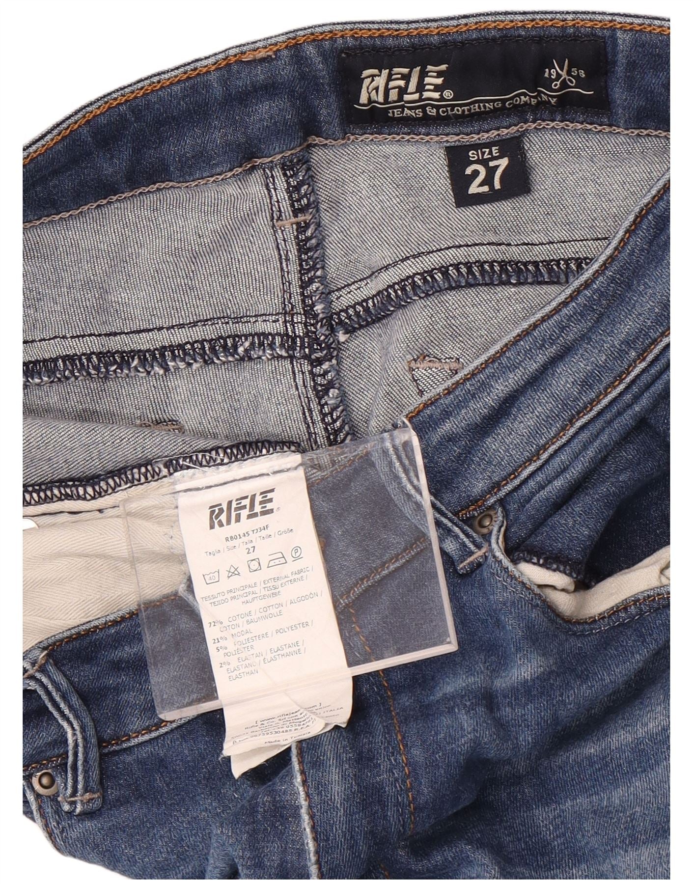 Rifle Womens Skinny Jeans W27 L30 Blue Cotton - Image 4