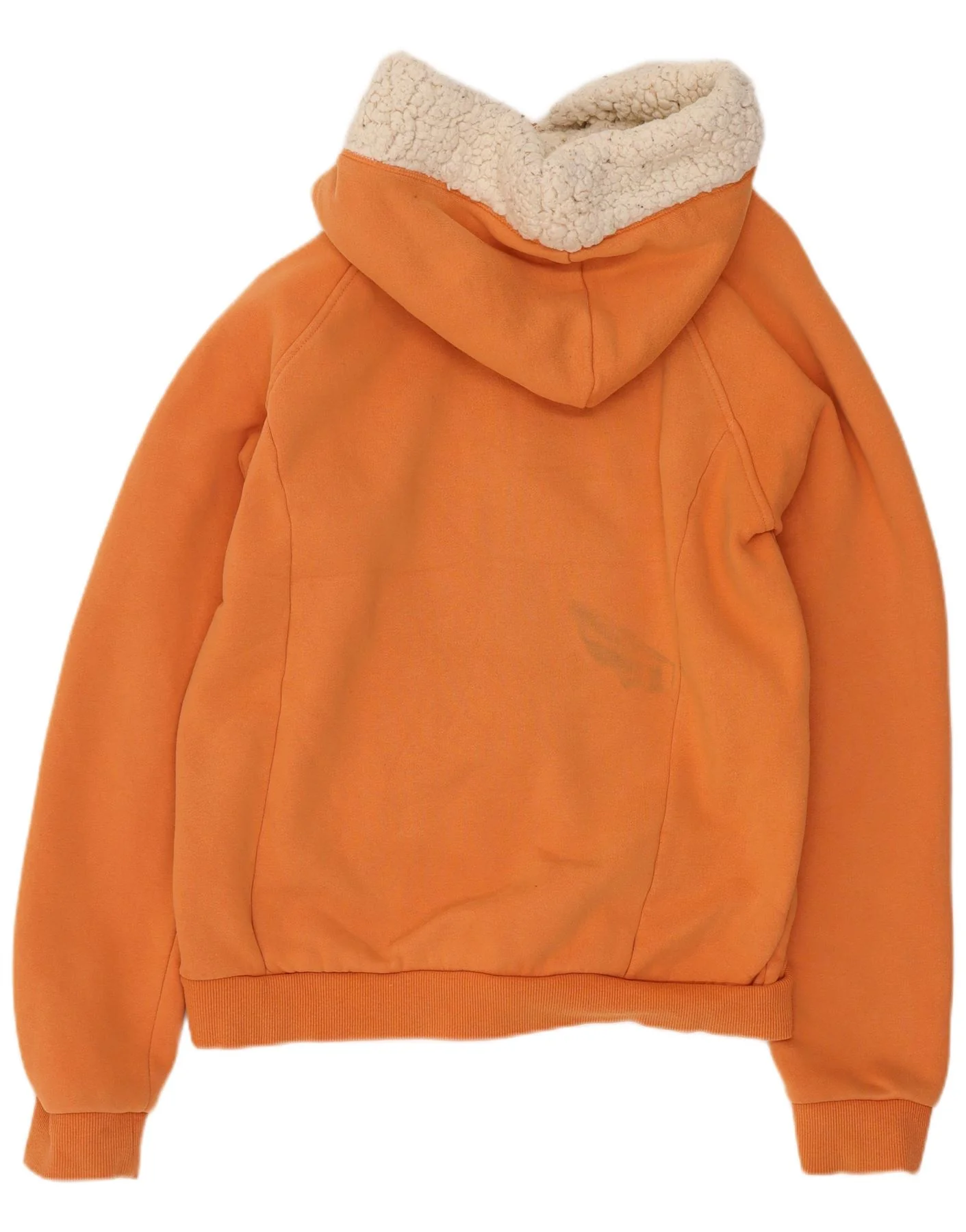 Rip Curl Womens Zip Hoodie Sweater UK 12 Medium Orange Cotton - Image 2