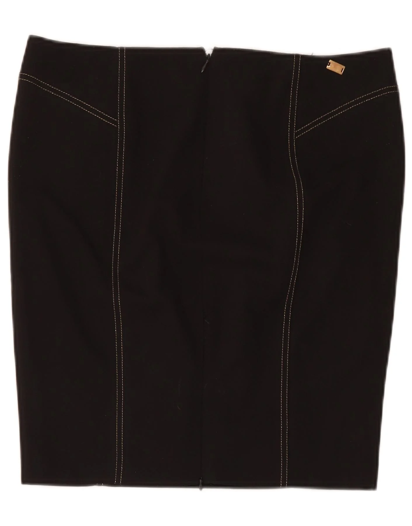 Roccobarocco Womens Pencil Skirt IT 46 Large W34 Black Polyester - Image 2