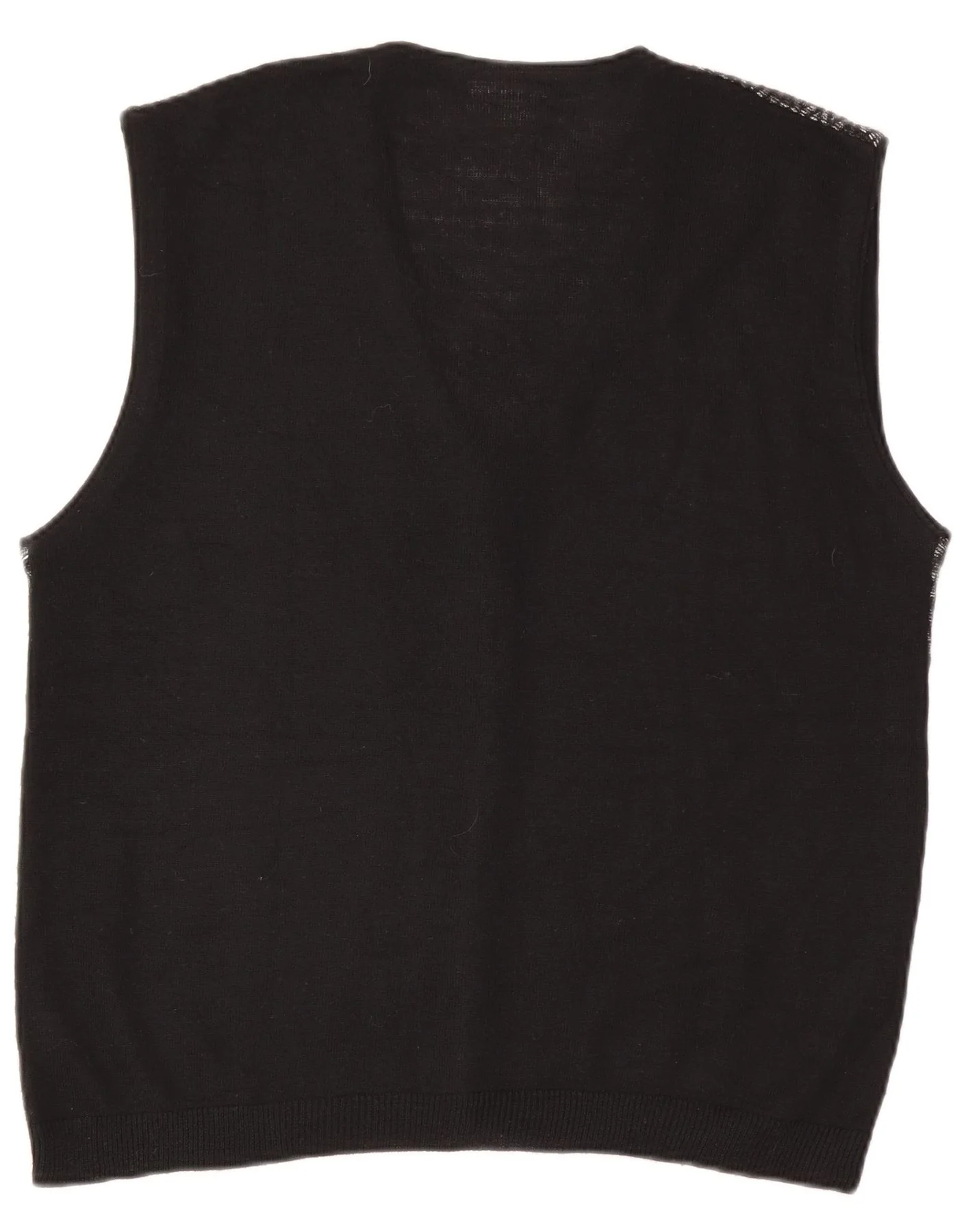 Rodes Mens Sleeveless Cardigan Sweater XL Black Argyle/Diamond Wool - Image 2