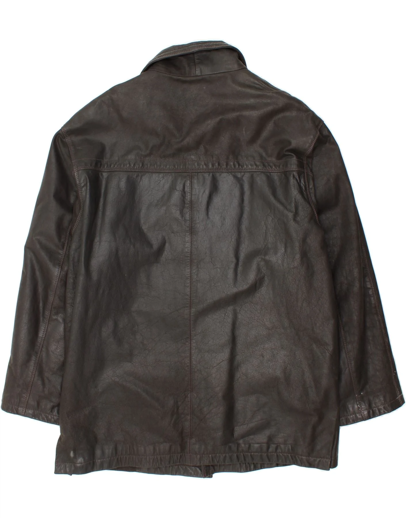ROUTE 66 Mens Leather Coat UK 46 3XL Black Leather - Image 2