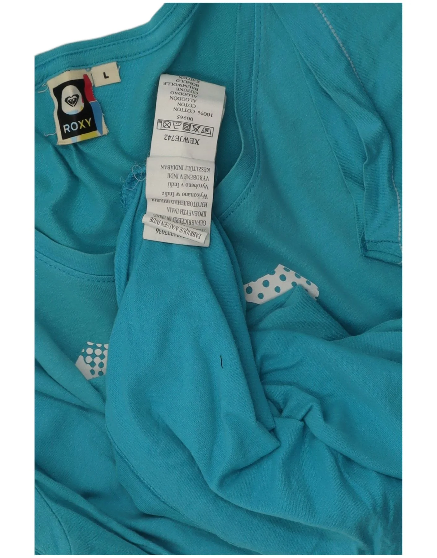 Roxy Womens Graphic T-Shirt Top UK 16 Large Blue Cotton - Image 4