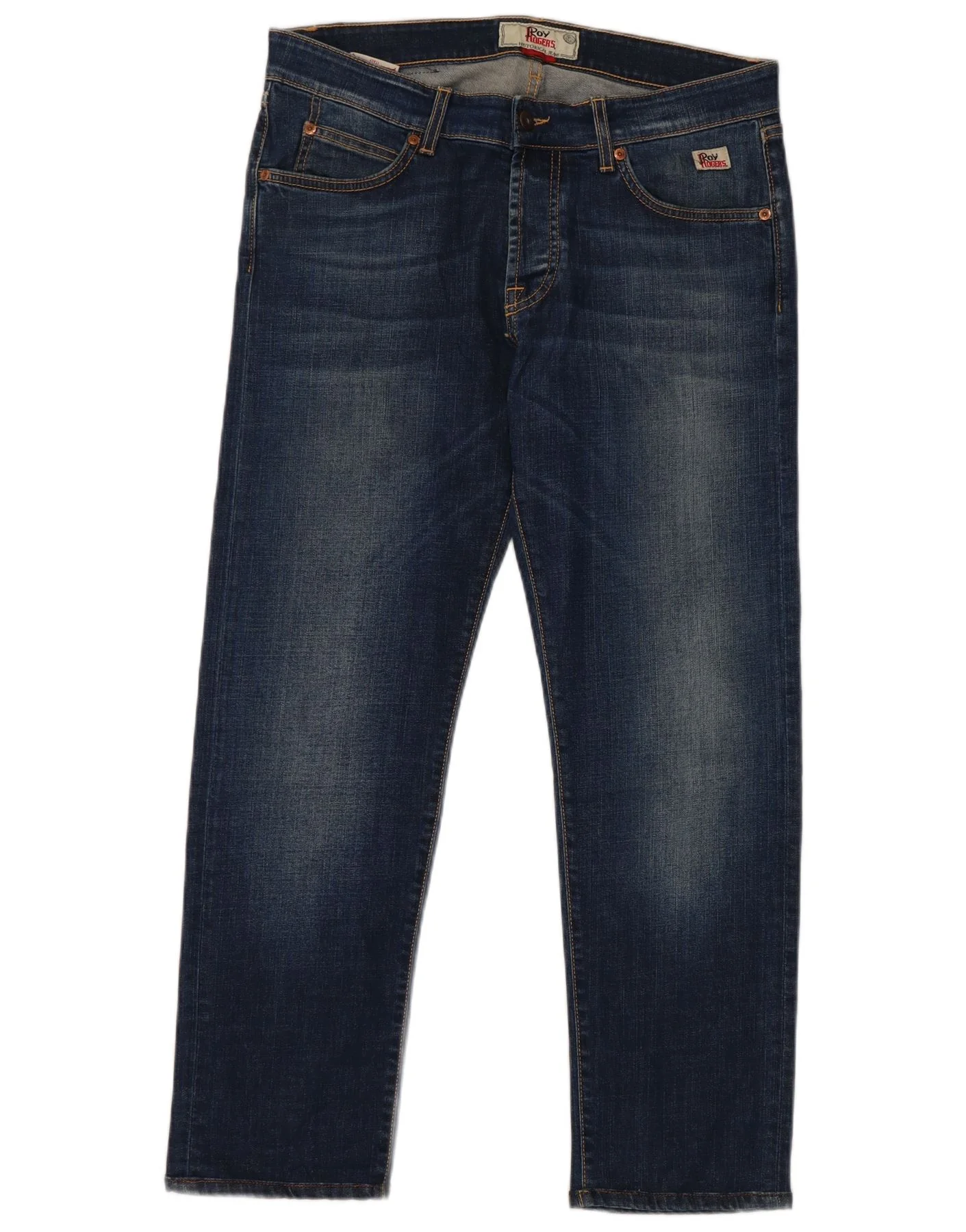 Roy Rogers Mens Straight Jeans W34 L27 Navy Blue Cotton