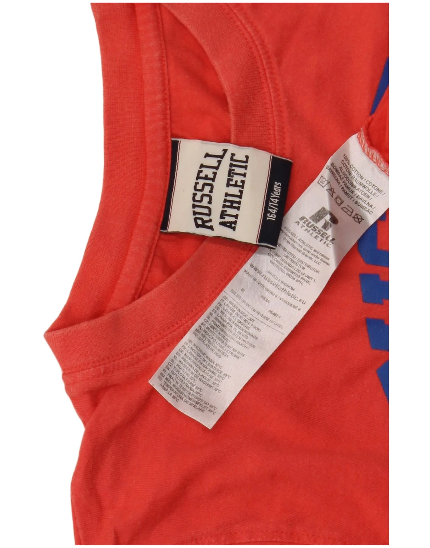 Russell Athletic Boys Graphic T-Shirt Top 13-14 Years Red Cotton - Image 3