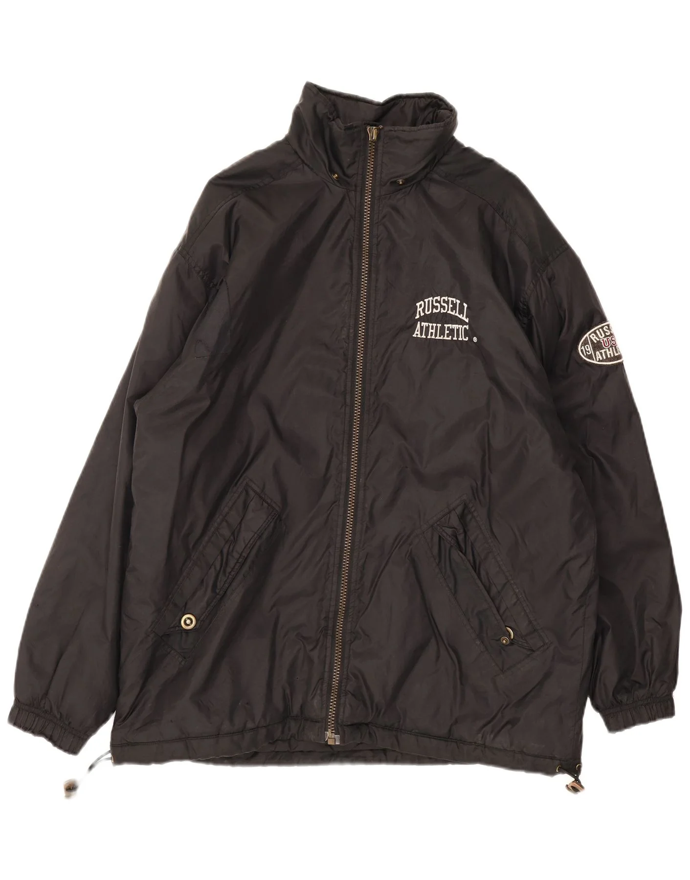 Russell Athletic Mens Graphic Rain Jacket UK 38 Medium Black