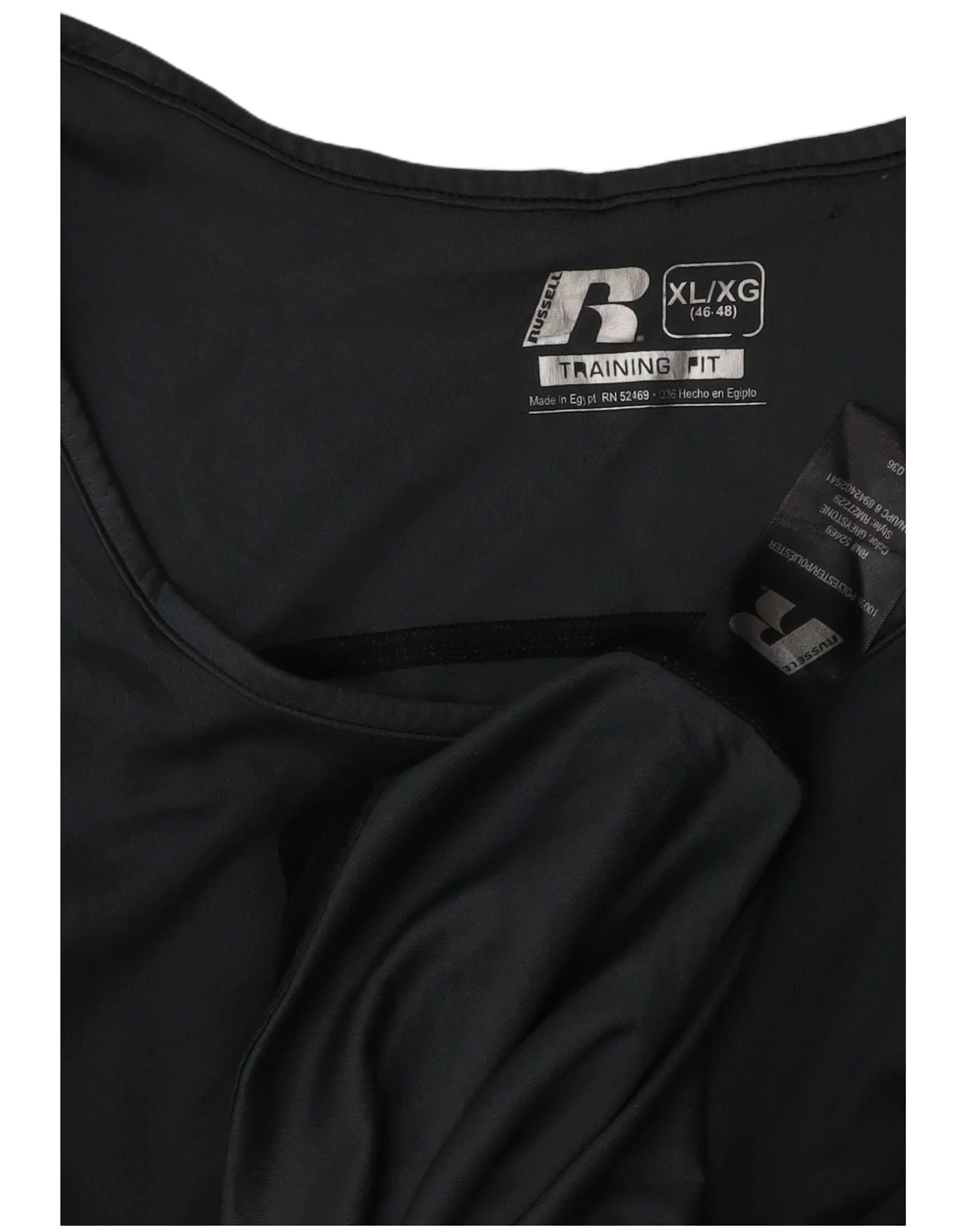 RUSSELL ATHLETIC Mens Vest Top UK 46/48 XL Black Polyester - Image 3