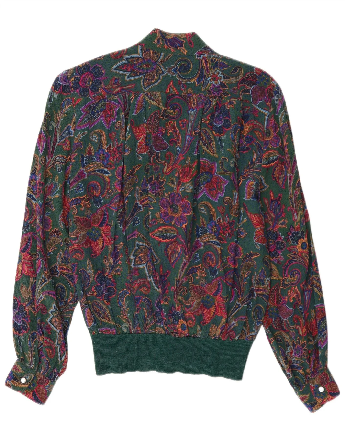 Santini Womens Pullover Shirt Blouse UK 14 Large Green Floral - Image 2