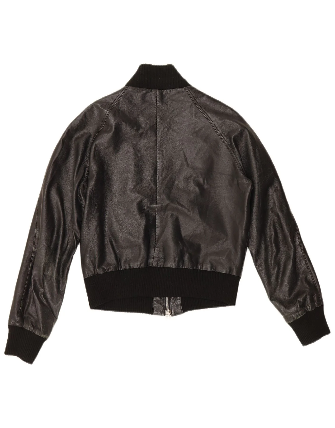 Sasch Womens Crop Leather Jacket UK 14 Medium Black - Image 2