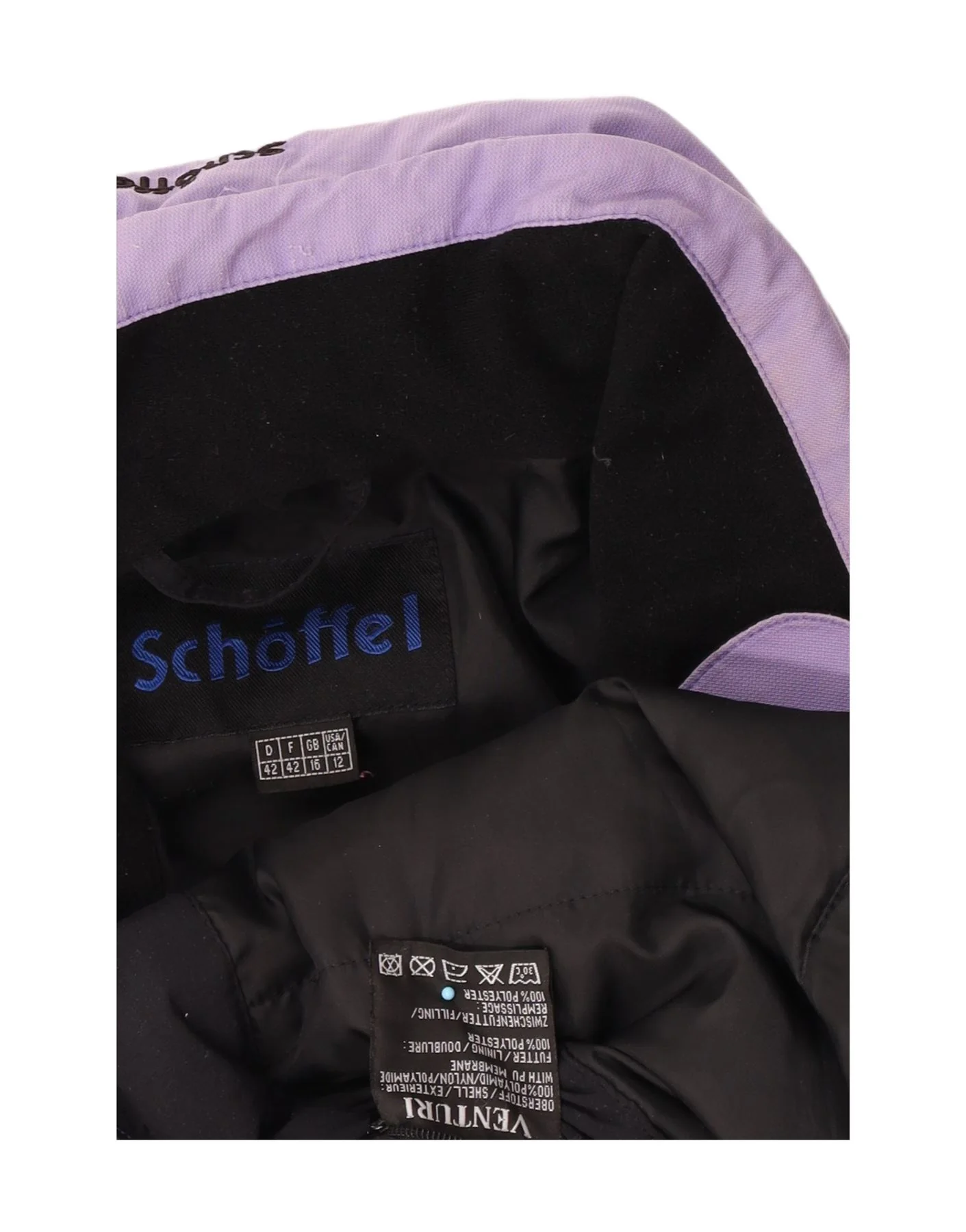 Schoffel Womens Hooded Ski Jacket UK 16 Large Purple Polyamide - Image 4