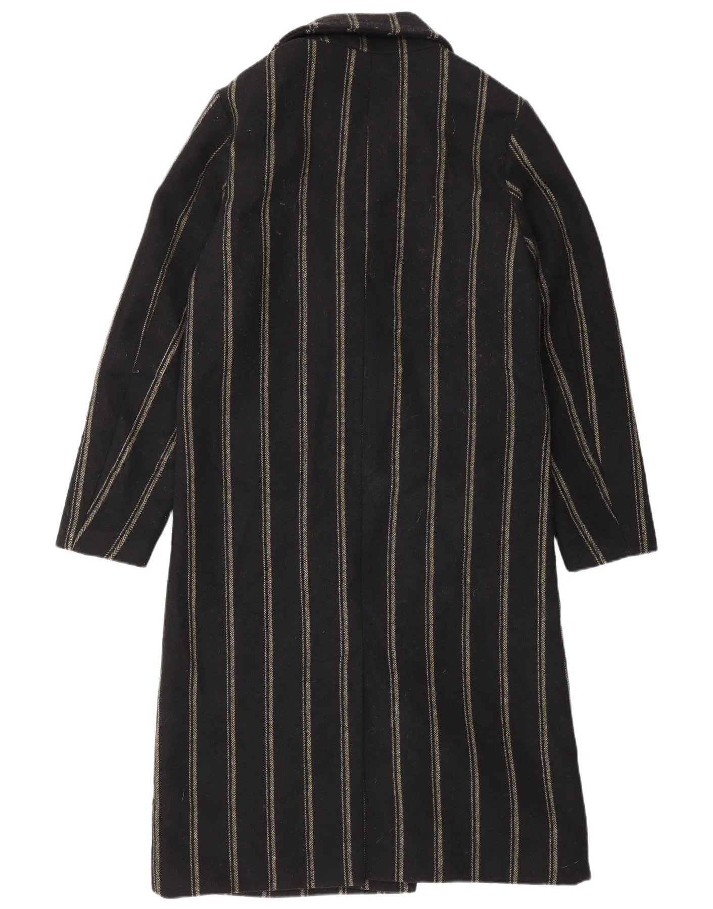 Scotch & Soda Womens Double Breasted Coat UK 14 Medium Black Striped - Image 3