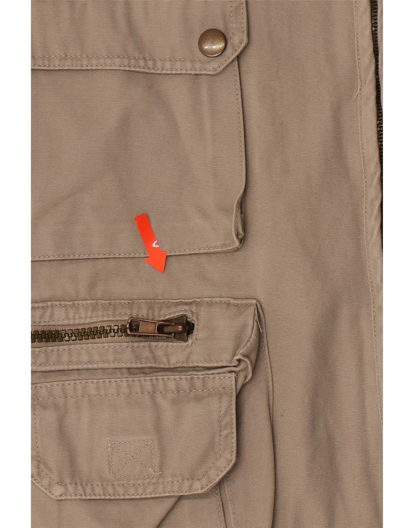 Sea Barrier Mens Utility Gilet UK 42 XL Khaki Cotton - Image 3