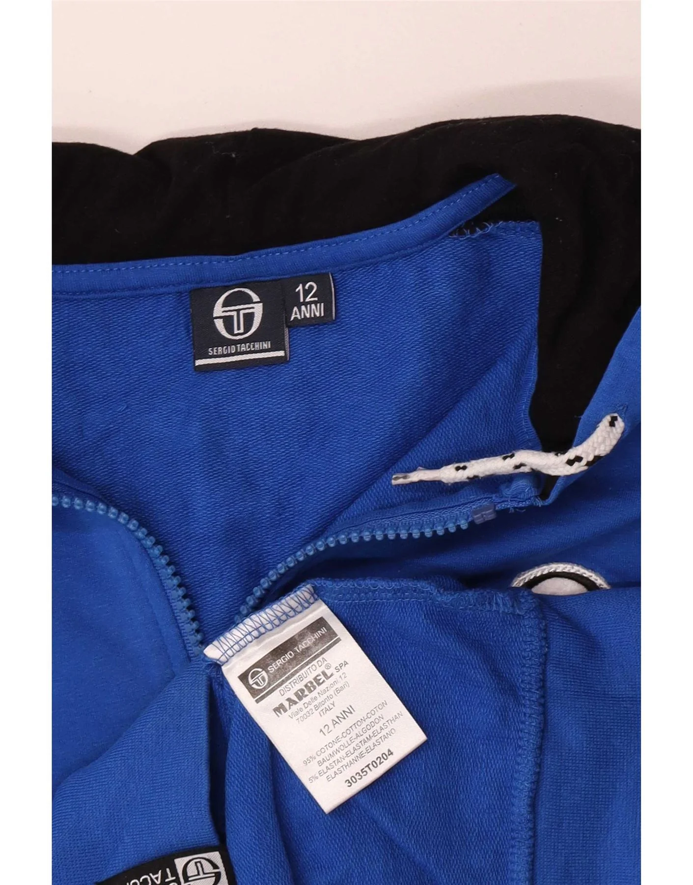 Sergio Tacchini Boys Zip Hoodie Sweater 11-12 Years Blue Colourblock - Image 3