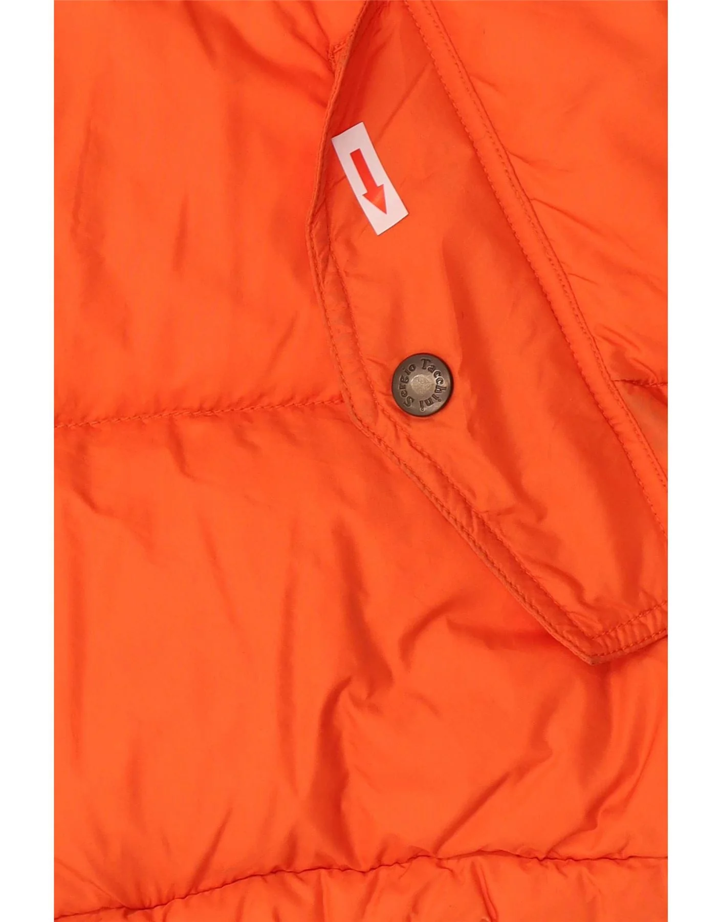 Sergio Tacchini Mens Hooded Padded Jacket UK 36 Small Orange Polyamide - Image 4