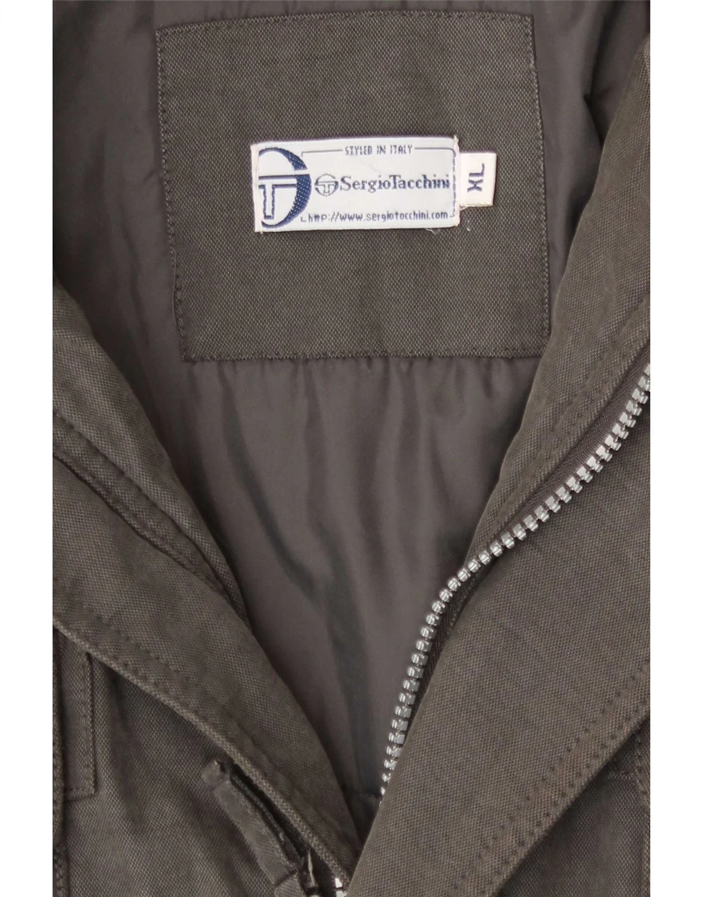 Sergio Tacchini Mens Hooded Padded Jacket UK 42 XL Grey - Image 3