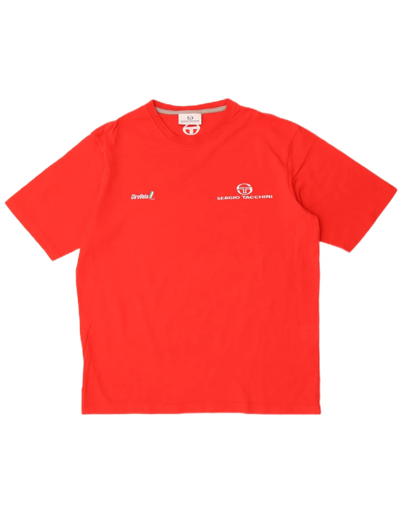 Sergio Tacchini Mens T-Shirt Top XL Red Cotton
