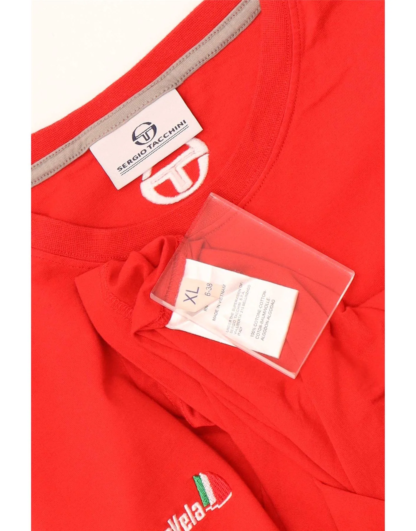 Sergio Tacchini Mens T-Shirt Top XL Red Cotton - Image 4