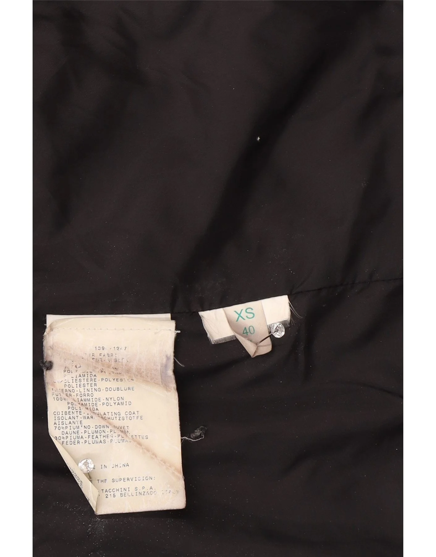 Sergio Tacchini Womens Hooded Padded Jacket UK 6 XS Black Polyamide - Image 3