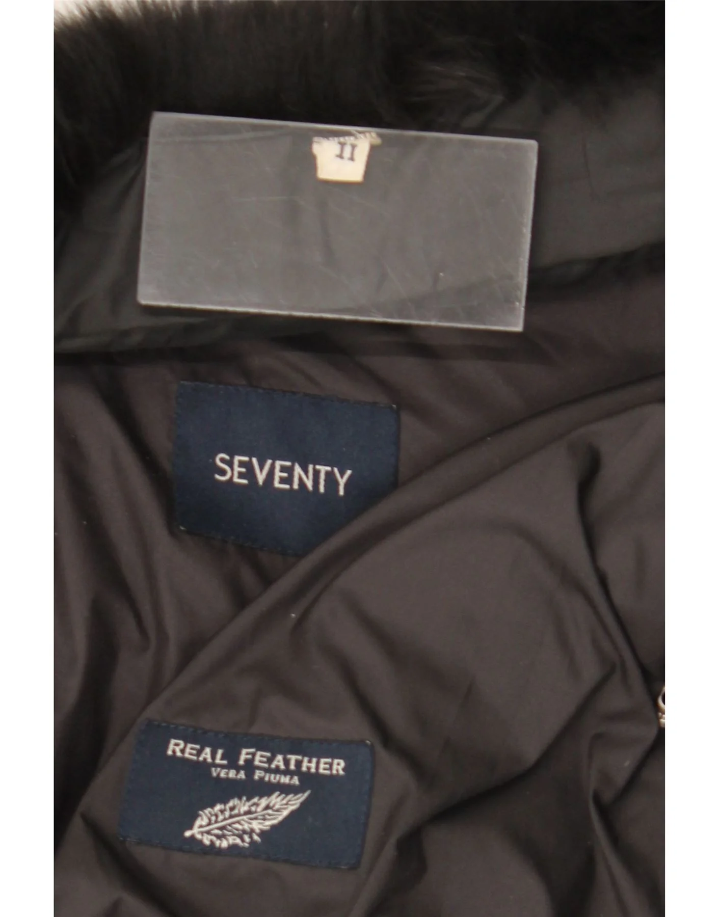 Seventy Womens Padded Coat UK 14 Medium Black Geometric - Image 4