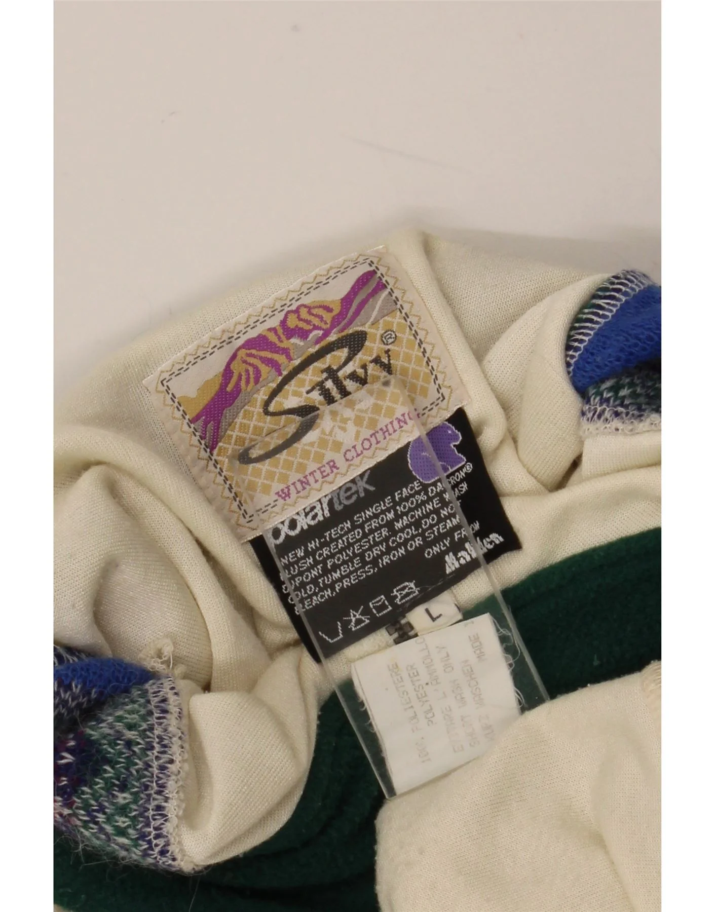 Silvy Womens Zip Neck Fleece Jumper UK 16 Large White Colourblock Polyester - Image 3