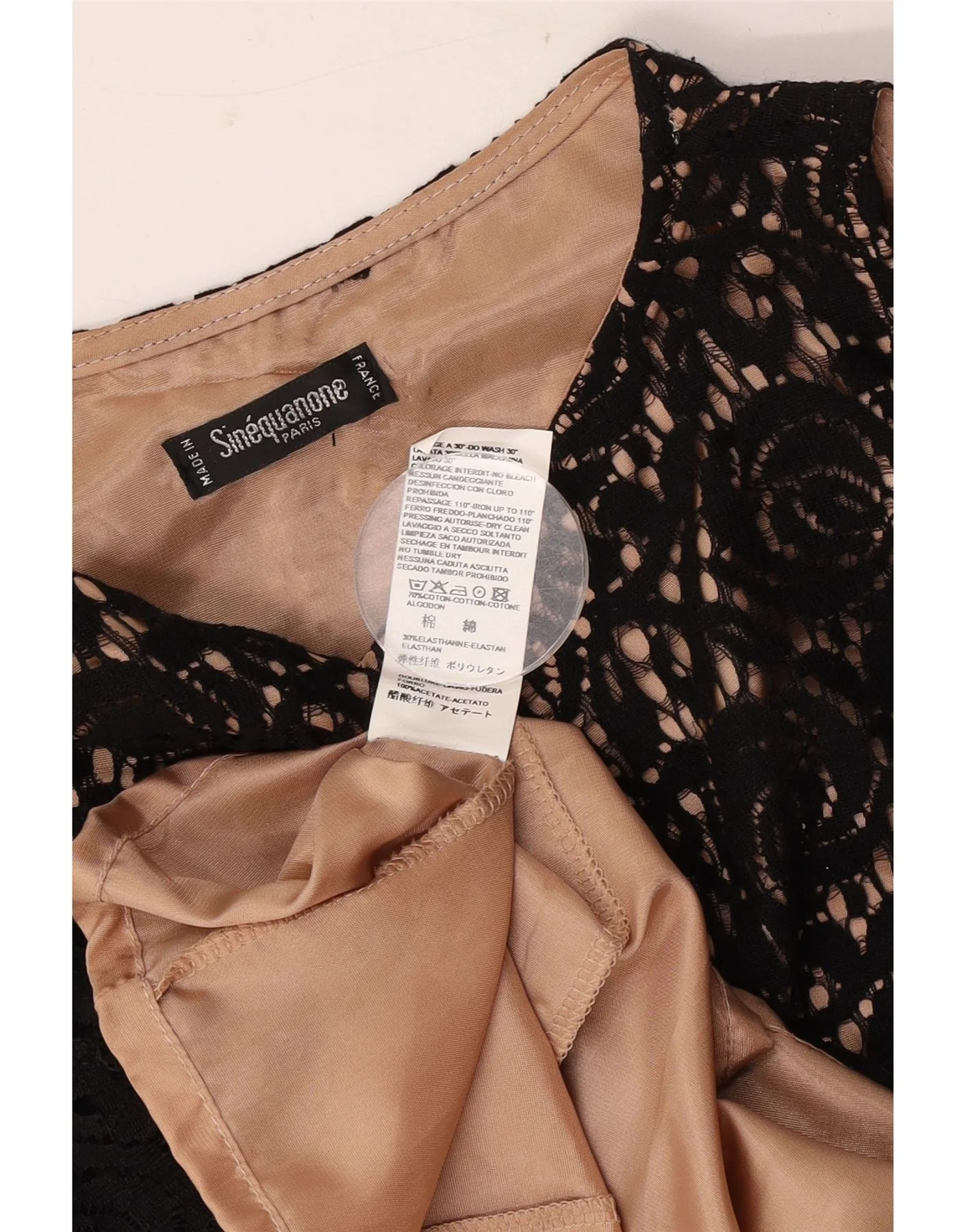 Sinequanone Womens Sleeveless Lace Blouse Top UK 12 Medium Black Floral - Image 3
