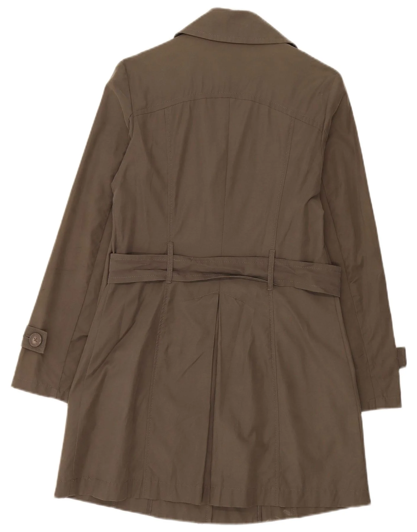 Sisley Womens Trench Coat IT 42 Medium Khaki Cotton - Image 2