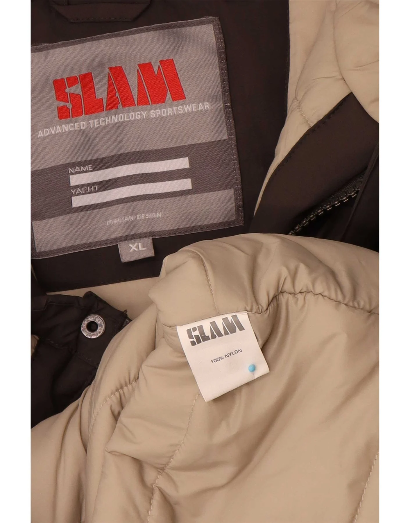 Slam Mens Hooded Regular Fit Padded Jacket UK 42 XL Grey Nylon Sports - Image 4