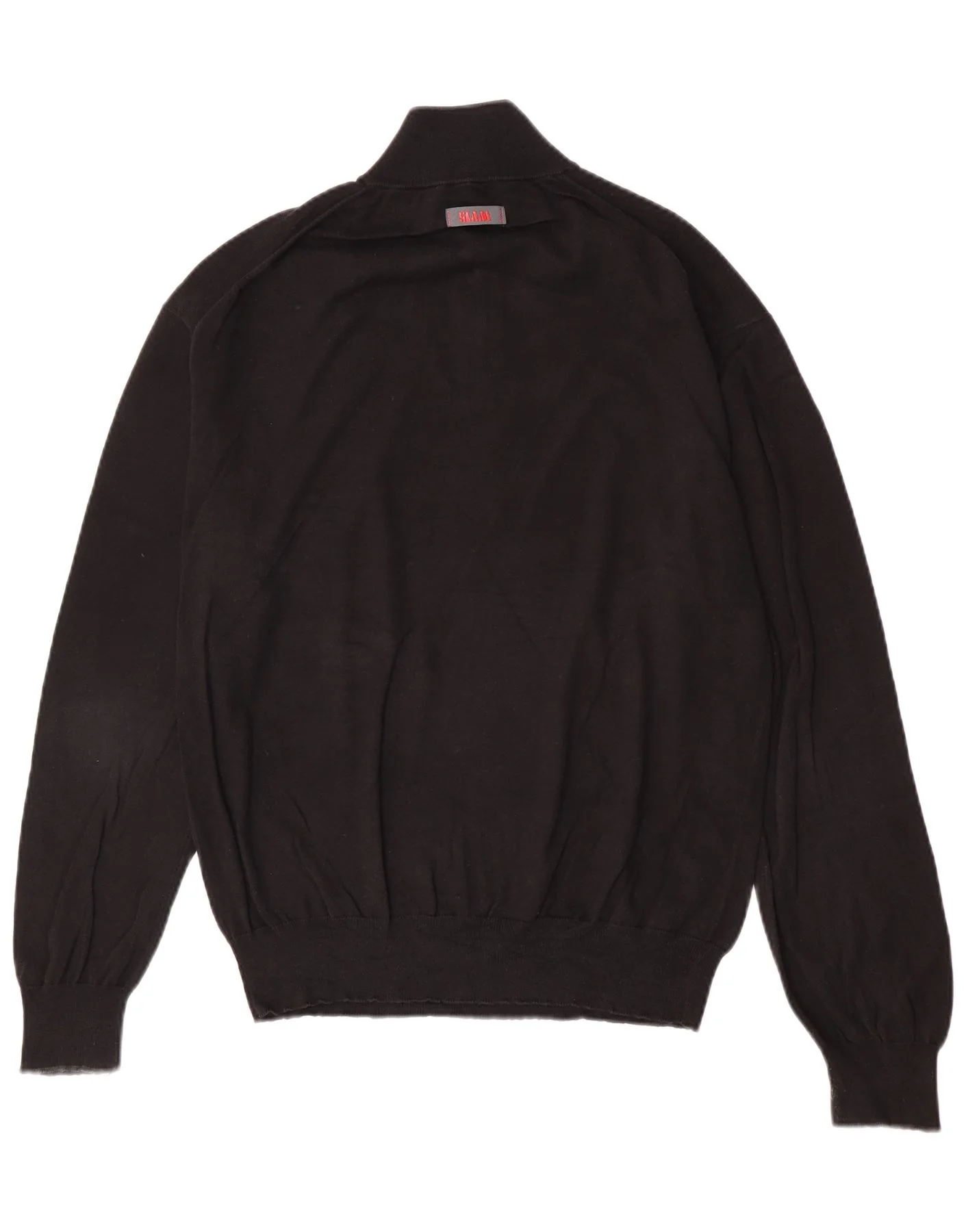 Slam Mens Zip Neck Jumper Sweater Large Black Cotton - Image 2