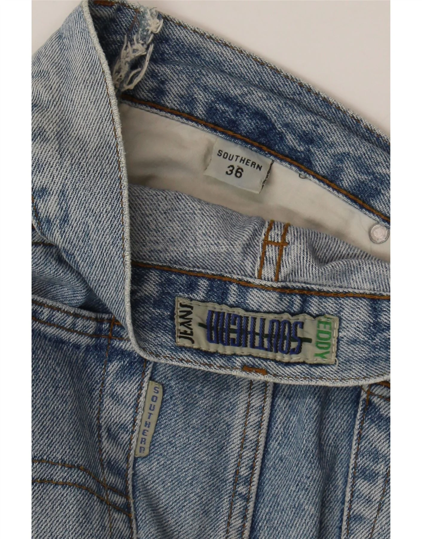 Southern Mens Denim Shorts W36 Large Blue Cotton - Image 3