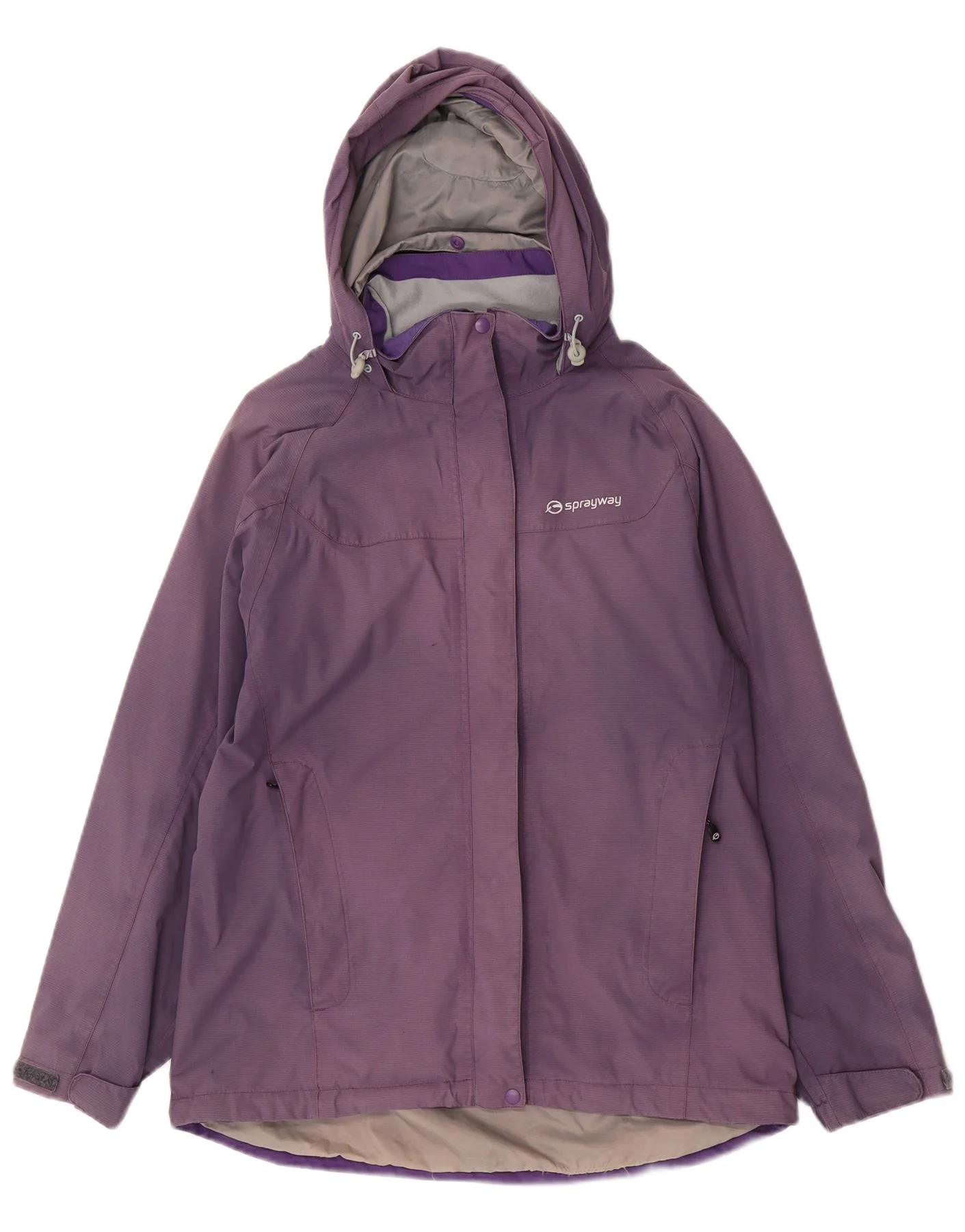 Sprayway Womens Hooded Waterproof Jacket UK 12 Medium Purple Polyamide