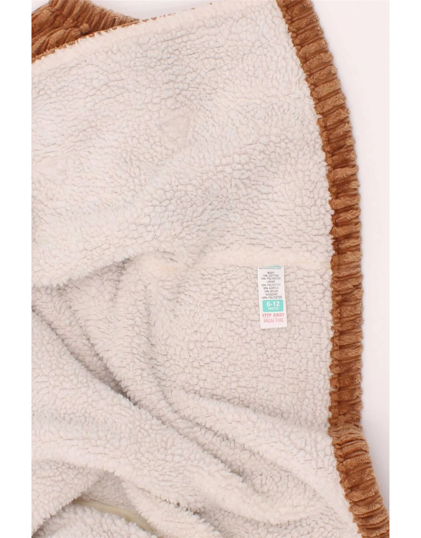 St. Bernard Baby Boys Hooded Sherpa Corduroy Jacket 9-12 Months Brown - Image 3