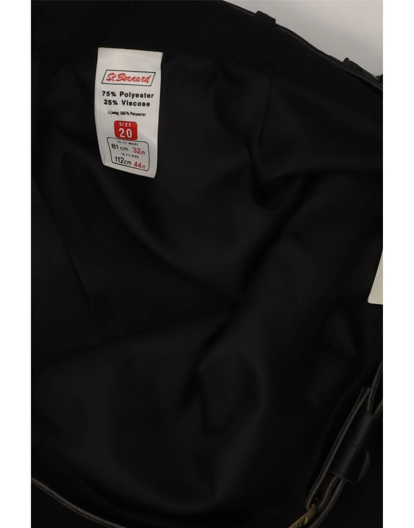 St. Bernard Womens A-Line Skirt UK 20 2XL W32 Black Polyester - Image 3