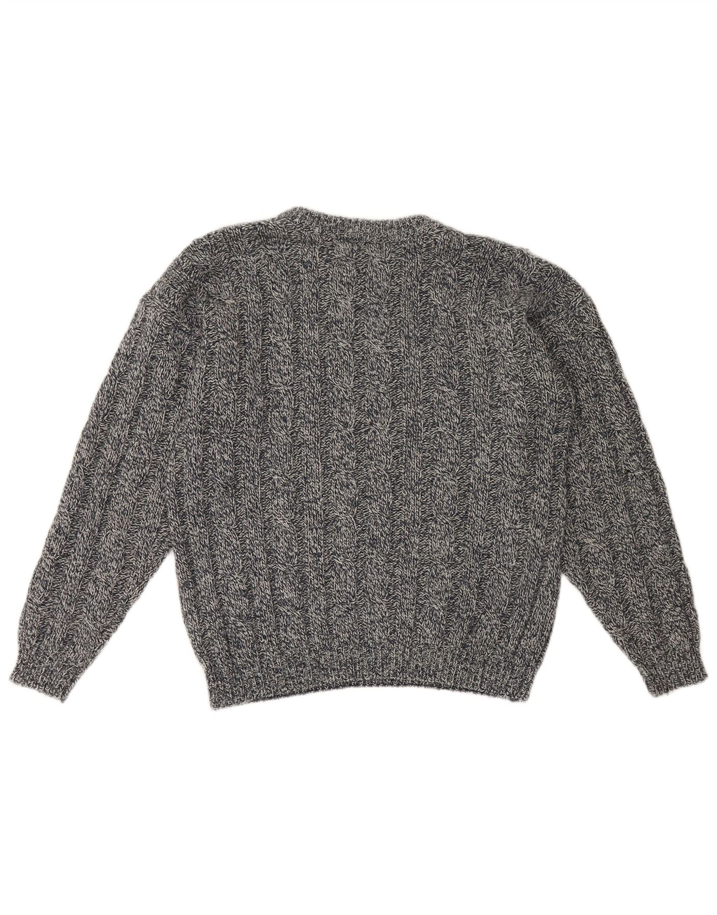St. Bernard Womens Crew Neck Jumper Sweater UK 14 Large Navy Blue Flecked - Image 2