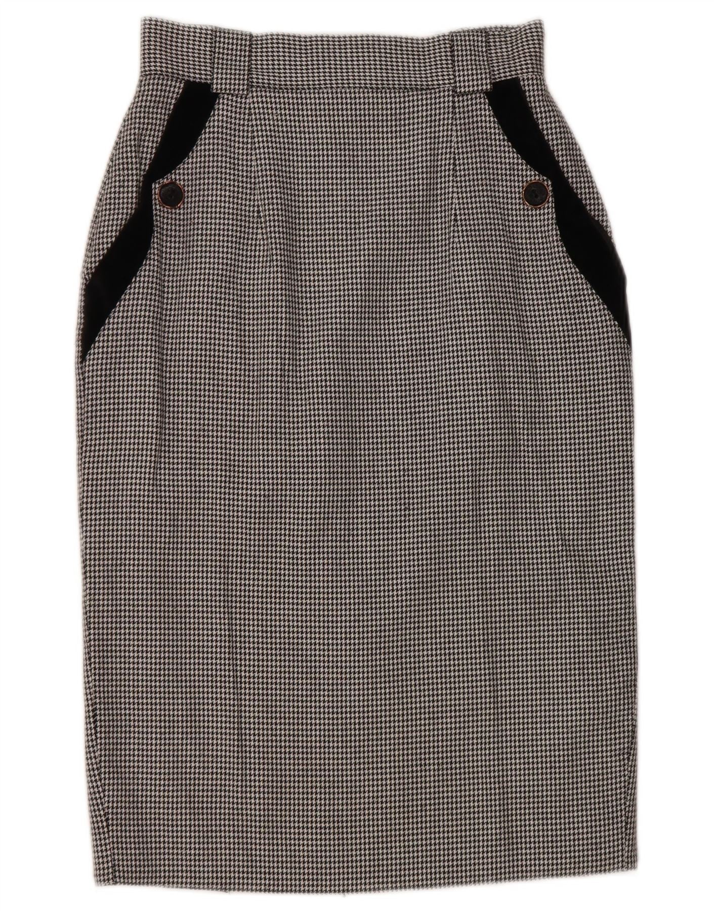 St. Bernard Womens Pencil Skirt UK 10 Small W25 Black Houndstooth