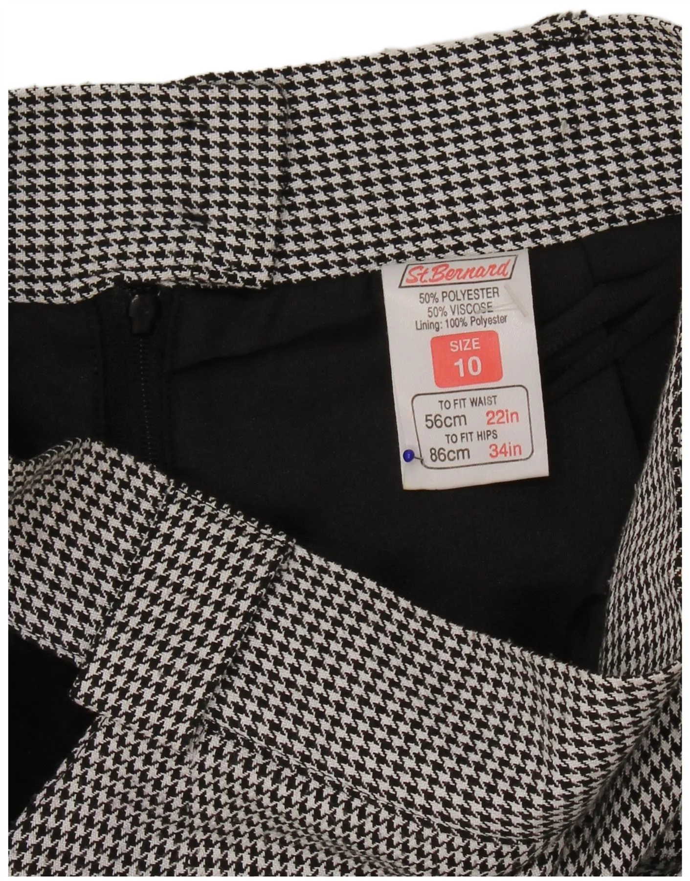 St. Bernard Womens Pencil Skirt UK 10 Small W25 Black Houndstooth - Image 3