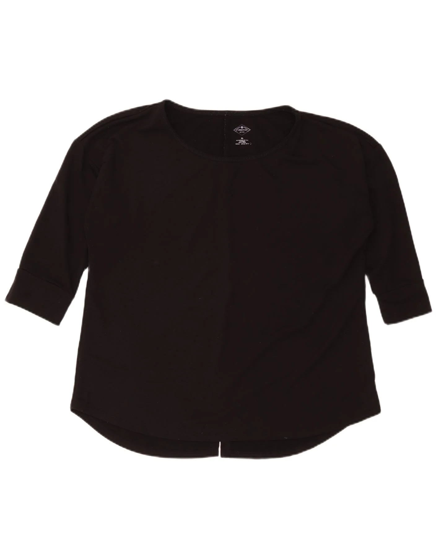 St John's Bay Womens Top 3/4 Sleeve UK 18 XL Black Polyester