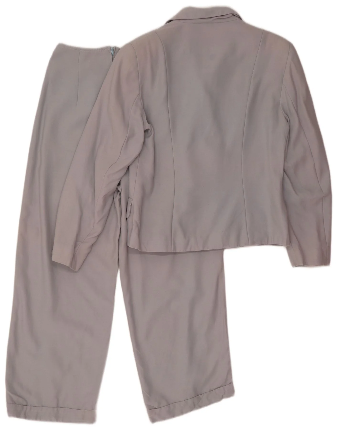 Stefanel Womens 2 Button Piece Suit IT 44 Medium W22 L25 Grey Acetate - Image 2