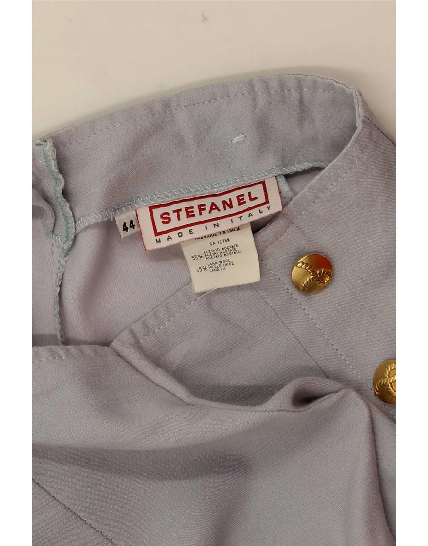 Stefanel Womens 2 Button Piece Suit IT 44 Medium W22 L25 Grey Acetate - Image 3
