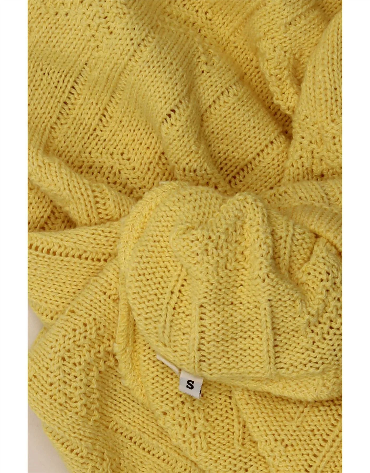 Stefanel Womens Crew Neck Jumper Sweater UK 10 Small Yellow Geometric - Image 4