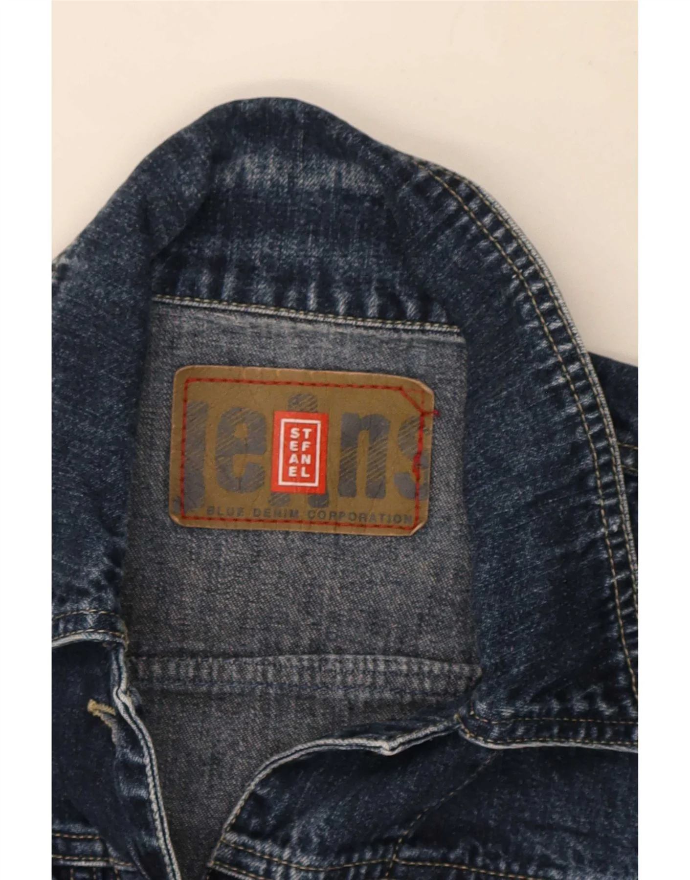 Stefanel Womens Crop Denim Jacket UK 12 Medium Navy Blue - Image 3