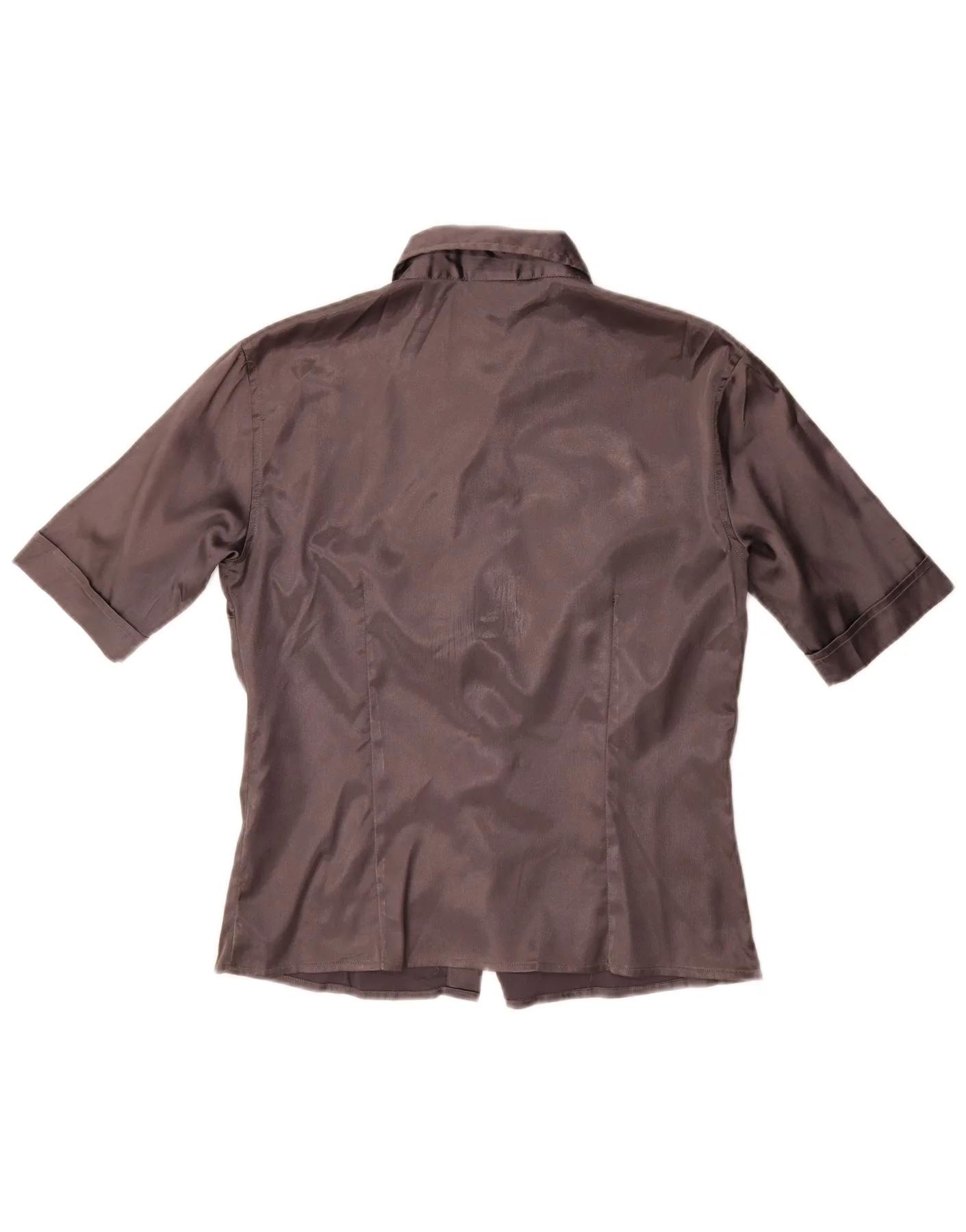Stefanel Womens Short Sleeve Shirt UK 14 Large Grey - Image 2