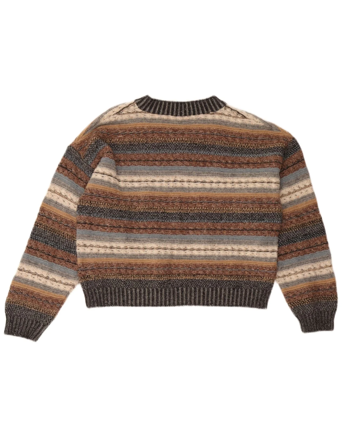 Stefanel Womens V-Neck Jumper Sweater UK 14 Large Multicoloured Striped - Image 2