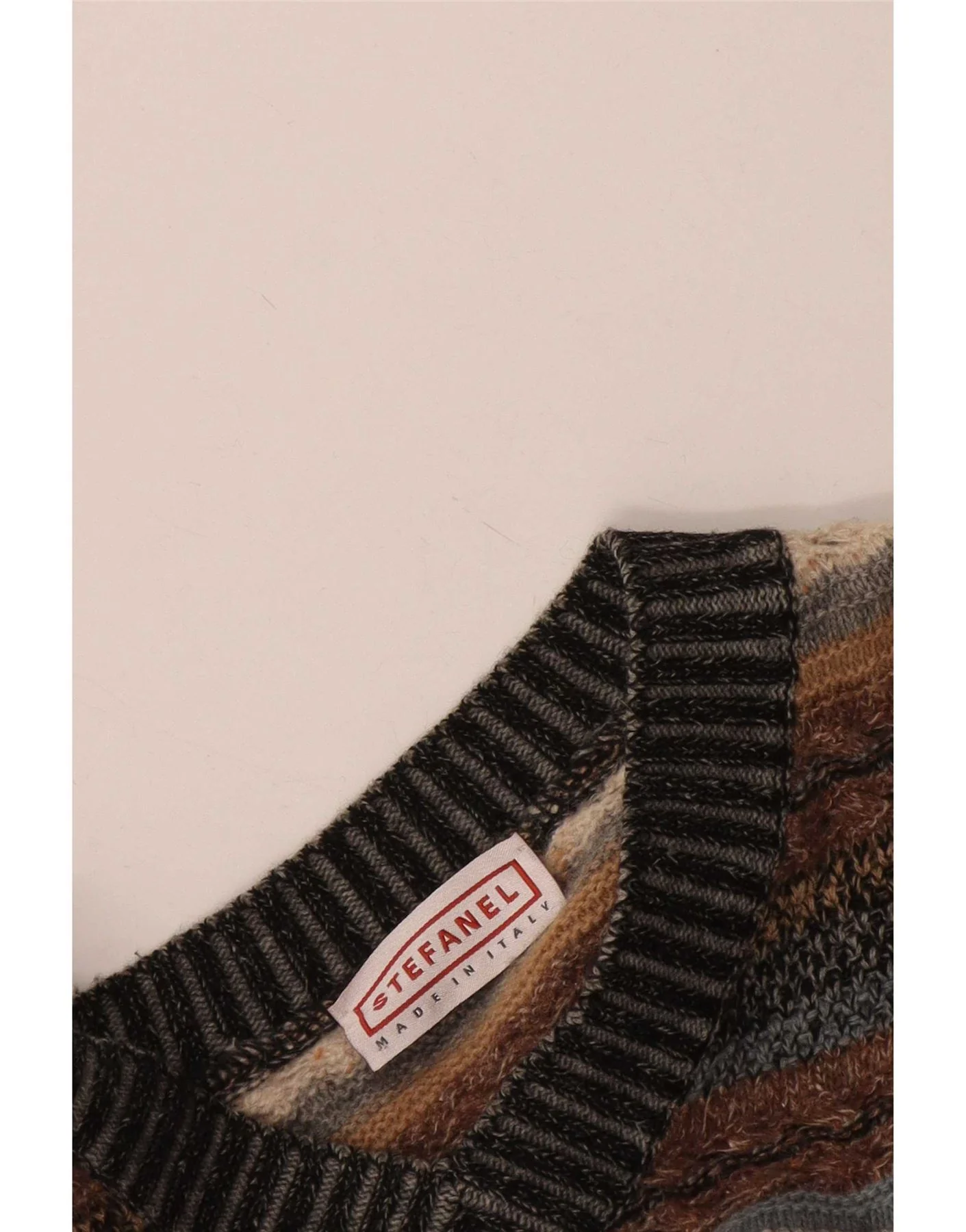 Stefanel Womens V-Neck Jumper Sweater UK 14 Large Multicoloured Striped - Image 3