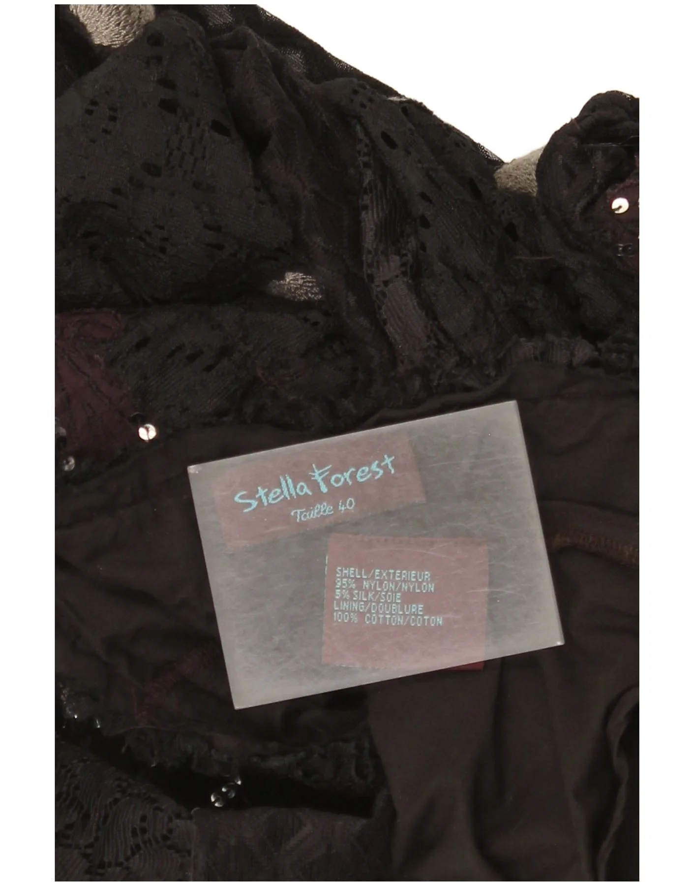 Stella Forest Womens A-Line Skirt EU 40 Medium W30 Black Floral Nylon - Image 3