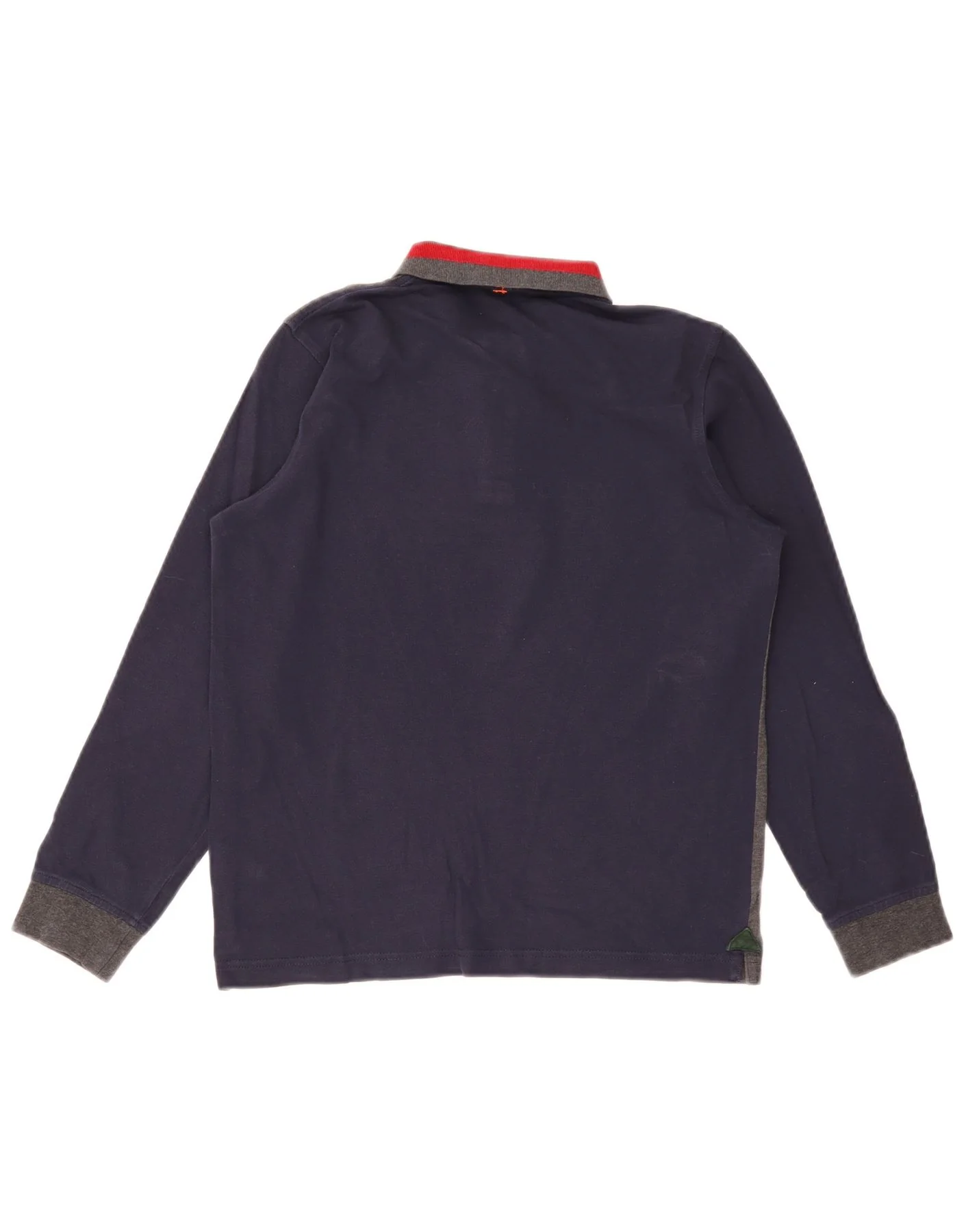 Sun68 Boys Long Sleeve Polo Shirt 11-12 Years Navy Blue Colourblock Cotton - Image 2