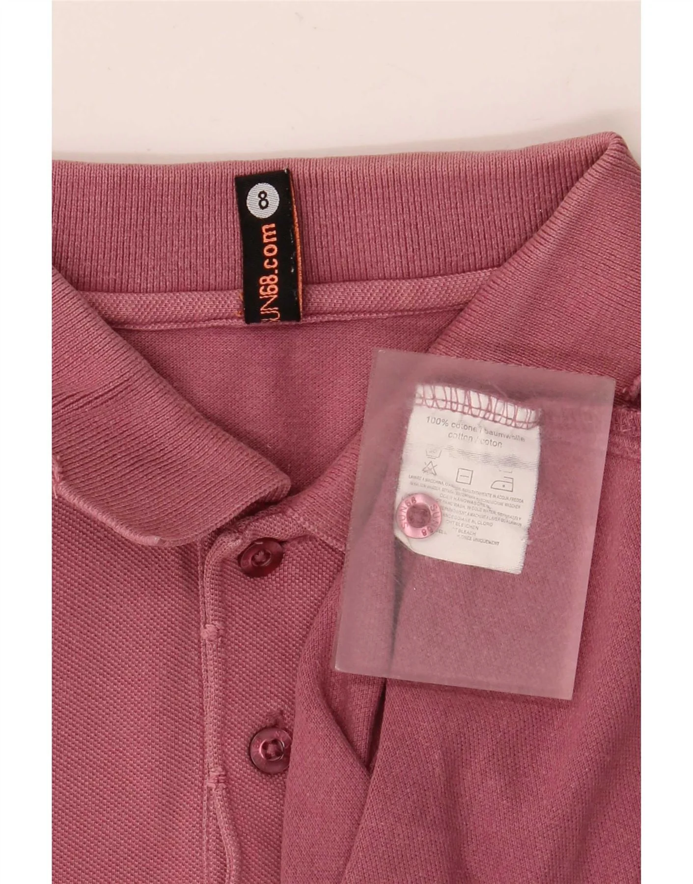 Sun68 Mens Polo Shirt Small Burgundy Cotton - Image 4