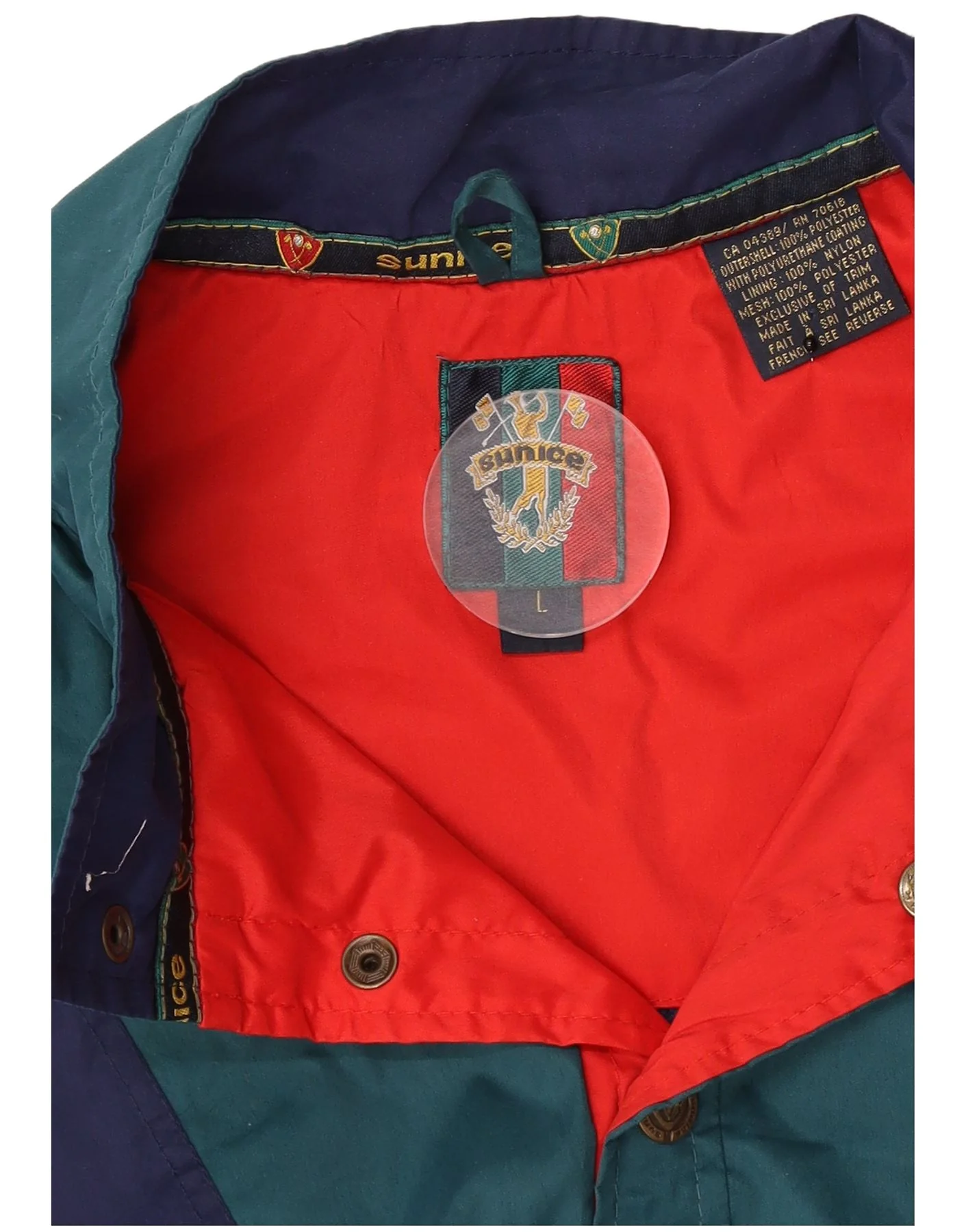 Sunice Mens Pullover Tracksuit Top Jacket Large Blue Colourblock Sports - Image 4