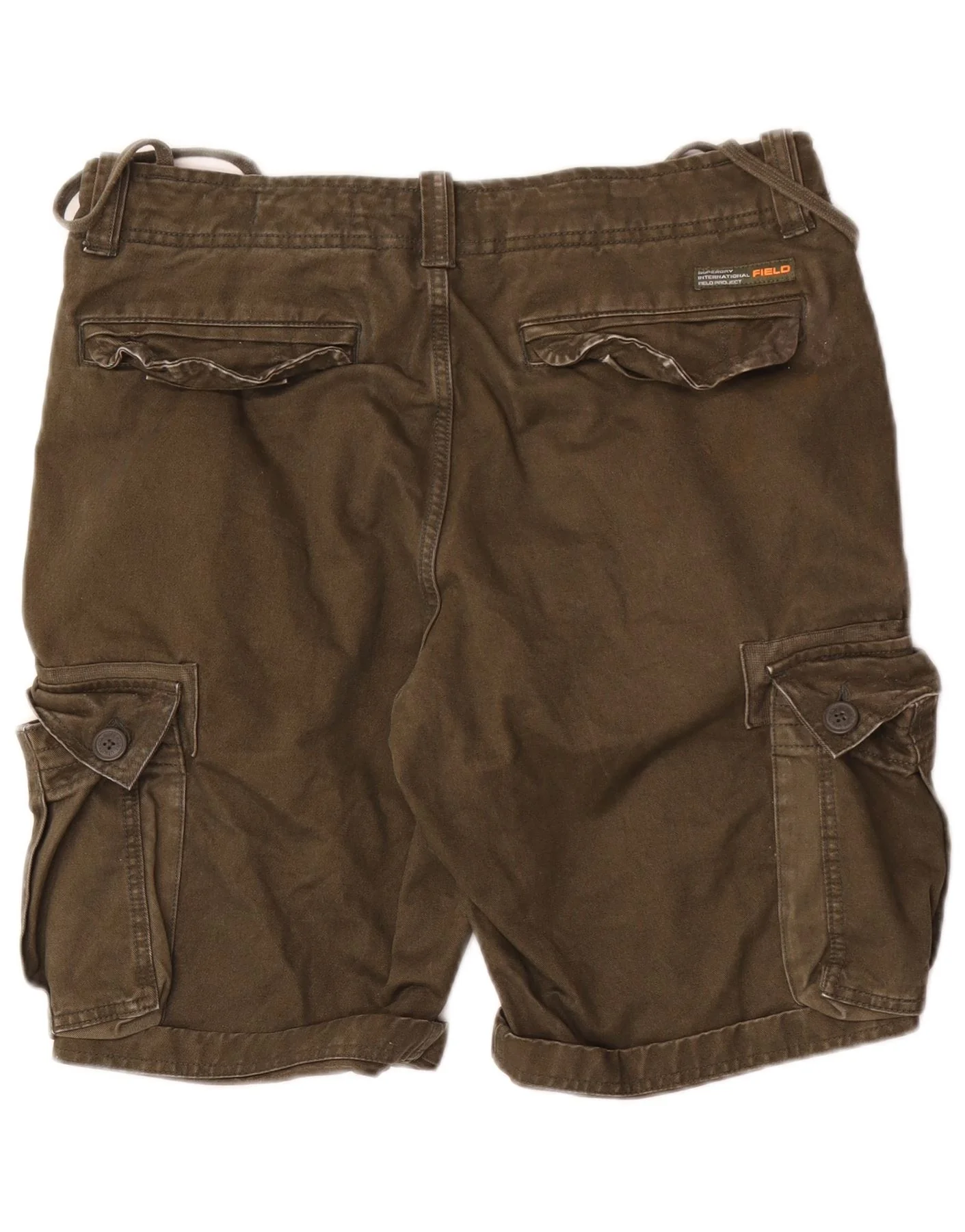 Superdry Mens Cargo Shorts W32 Medium Khaki Cotton - Image 2
