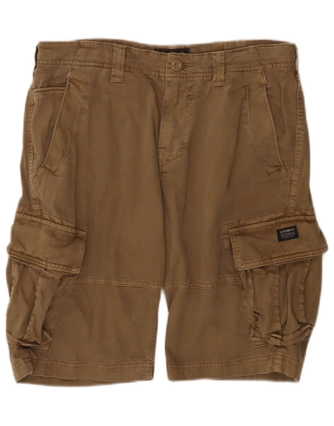 Superdry Mens Cargo Shorts W32 Medium Khaki Cotton